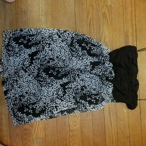 Black strapless flowy dress